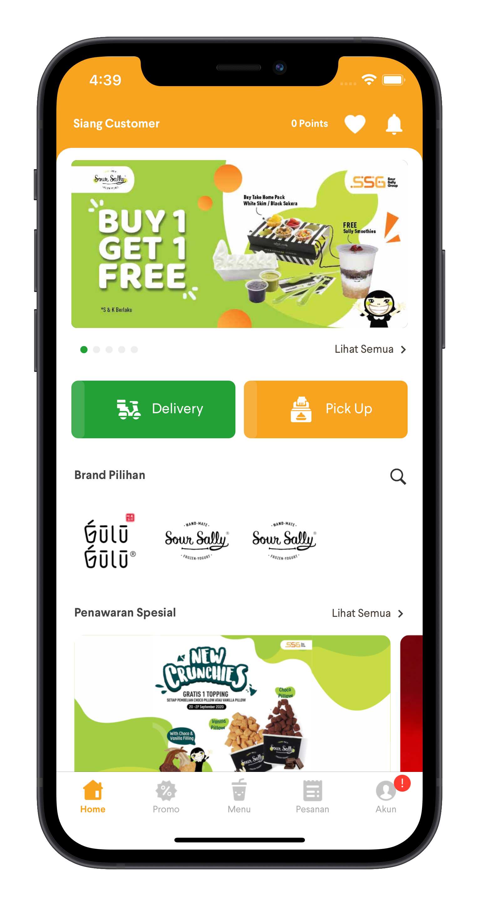 Sour Sally home screen