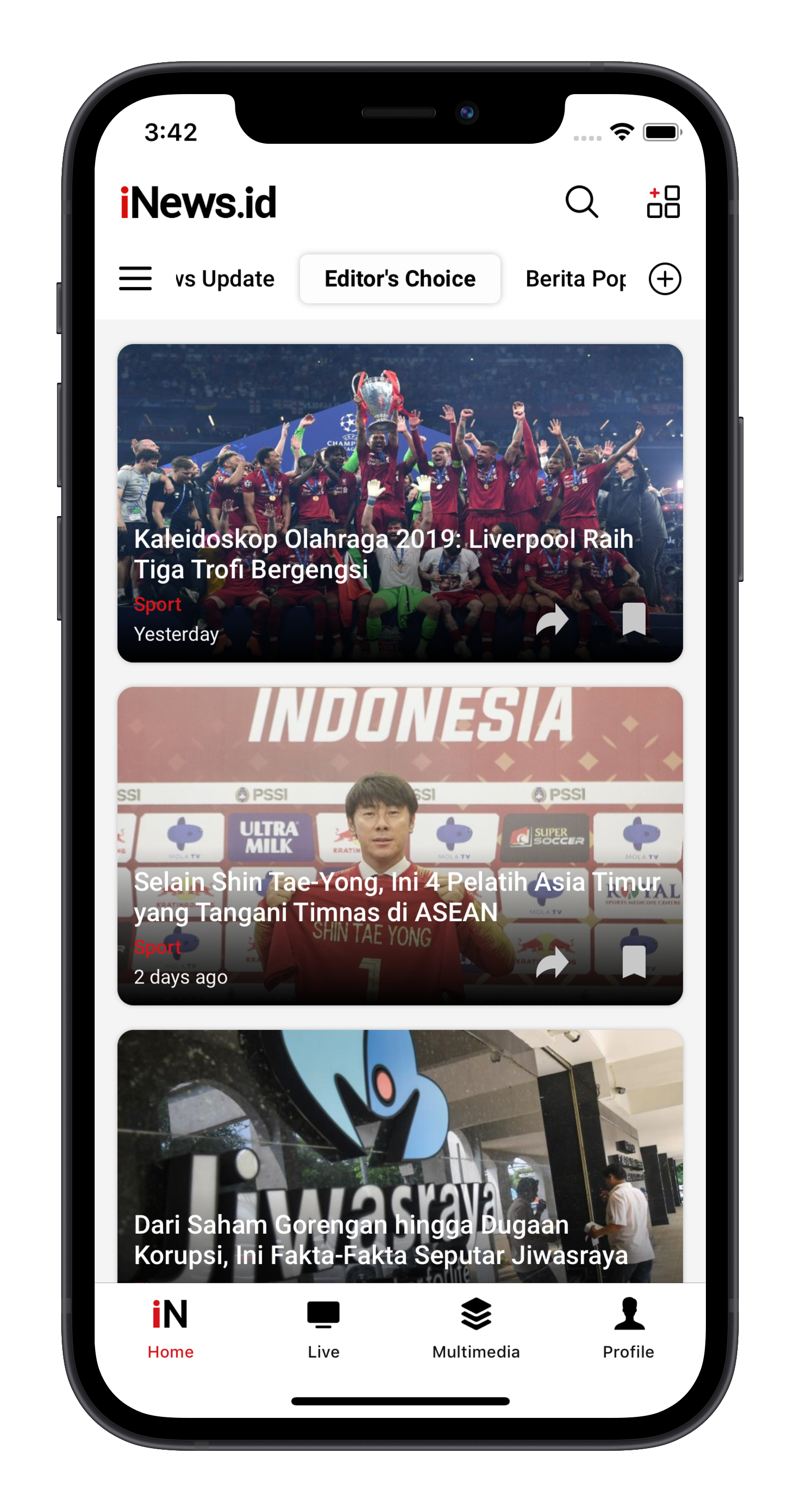 iNews.id news category screen