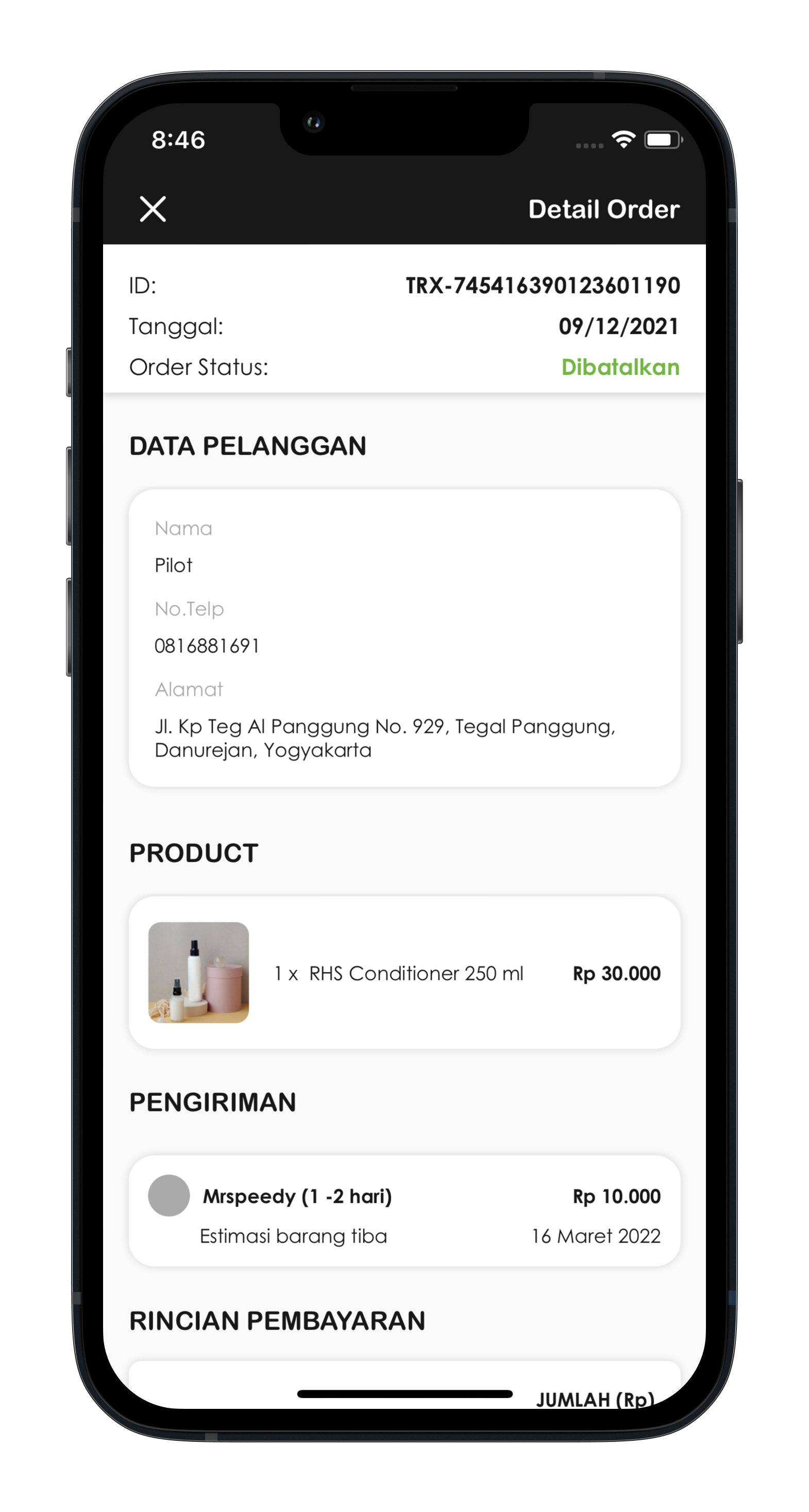 Ixobox order details