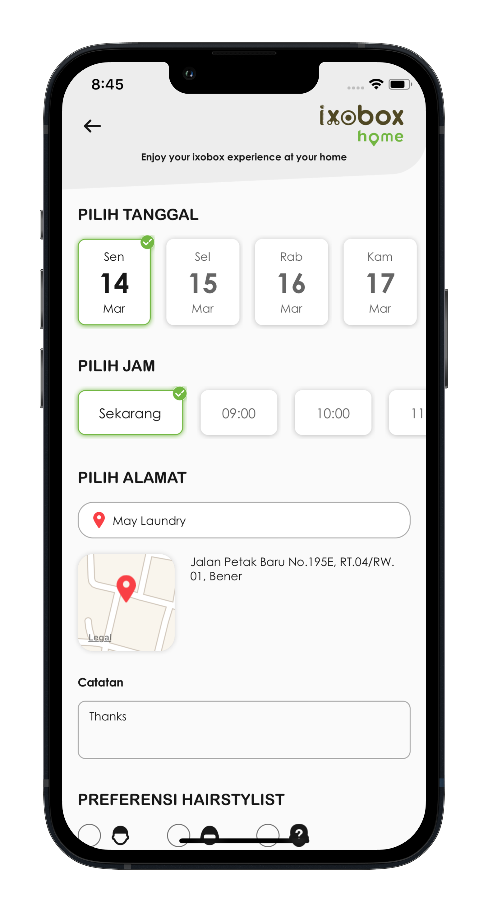 Ixobox home-service schedule and location