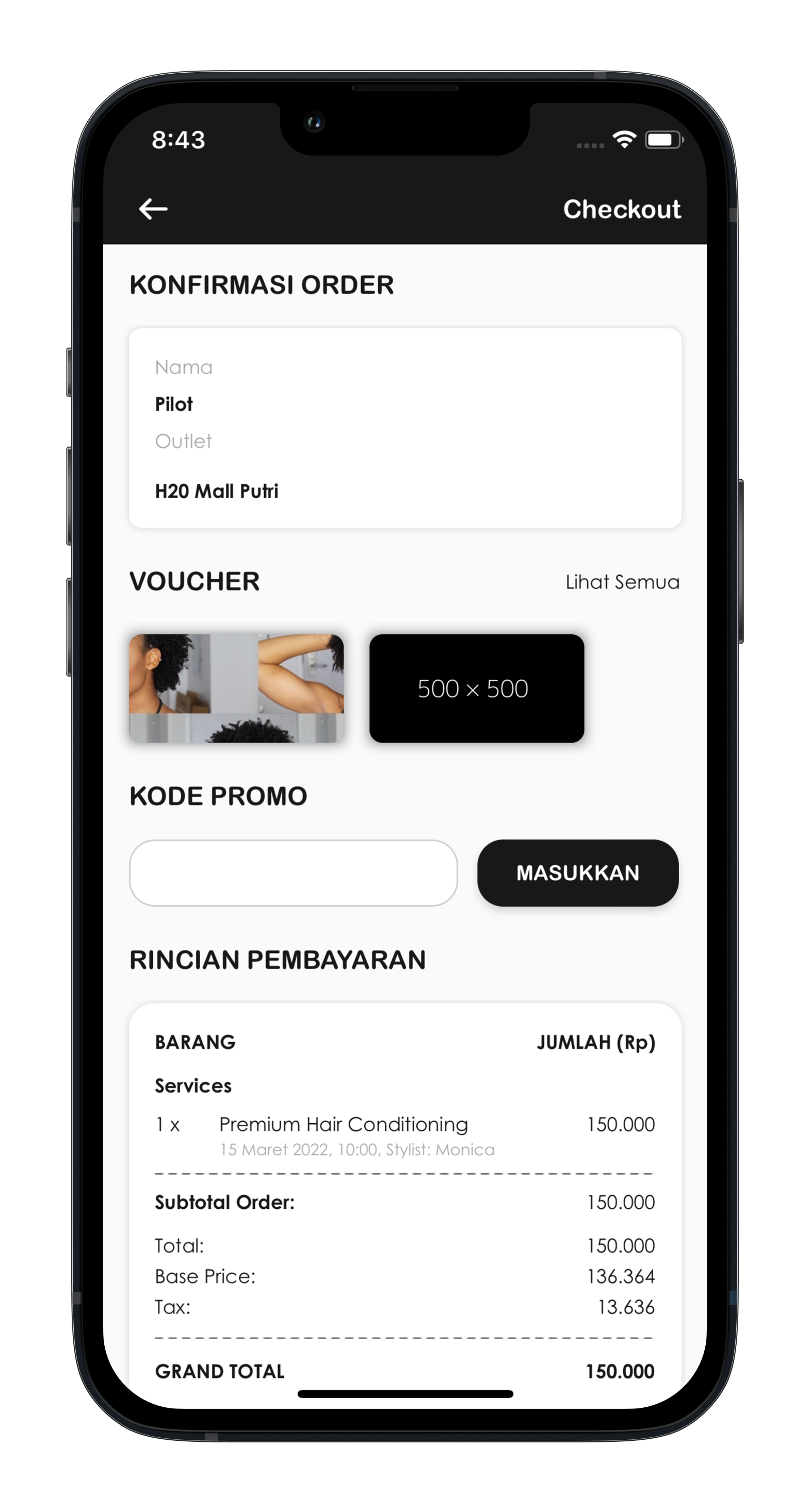 Ixobox checkout and order summary